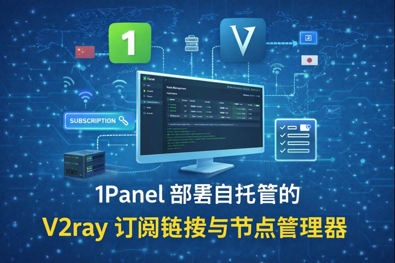 1Panel部署自托管的V2ray订阅链接与节点管理器